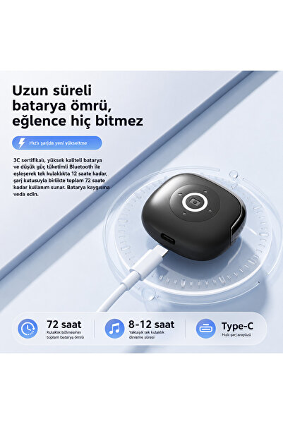 Zoku Premium TWS Bluetooth 5.3 Kablosuz Kulaklık Dokunmatik Kontrol HD Stereo Ses Şarj Kutulu Ergonomik Tasarım Beyaz