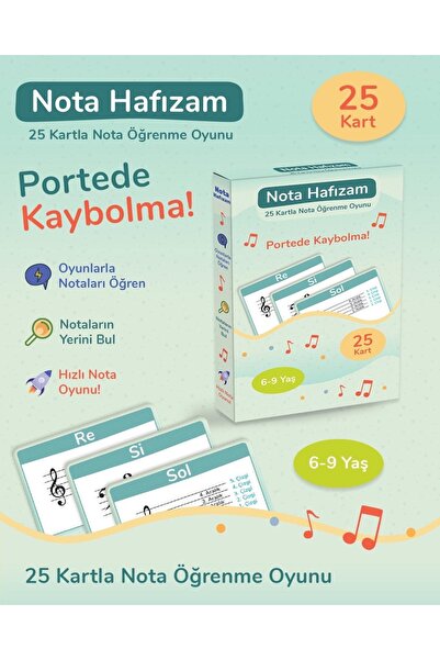 Genel Markalar Nota Hafızam - 25 Kartla Nota Öğrenme Oyunu