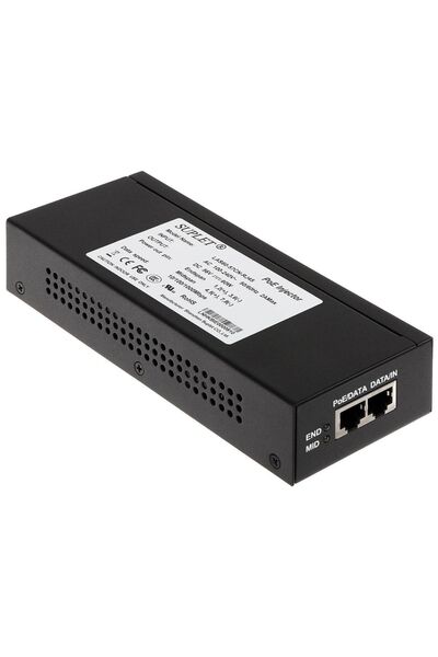 Hikvision LAS60-57CN-RJ45 Injector PoE Gigabit de 60W, Două porturi RJ45, Pri...