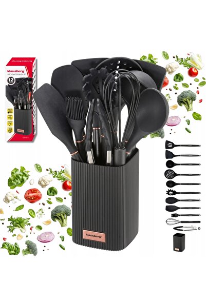 Klausberg Set de ustensile de bucătărie 12 piese KB-9011 din silicon cu supor...