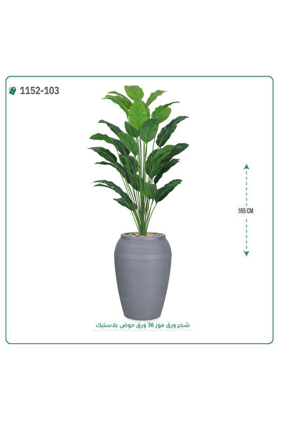 OEMS شجر ورق موز صناعية حوض بلاستك { ارتفاع 165 سم }