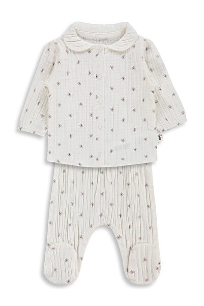 Civil Baby Yıldız Empirme 3-12 Months Pajama Set - Brown
