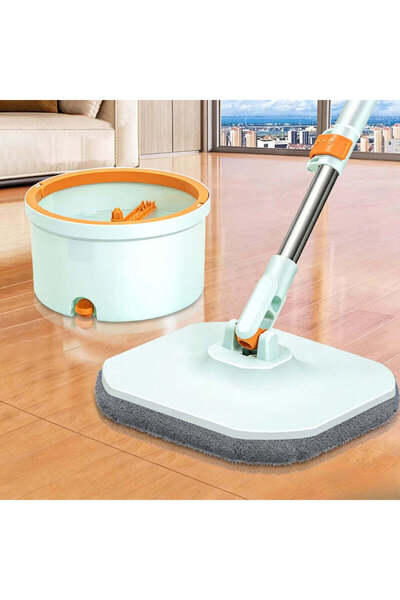Vivendo Set mop rotativ 360° cu galeata centrifuga, separare apa curata de ap...