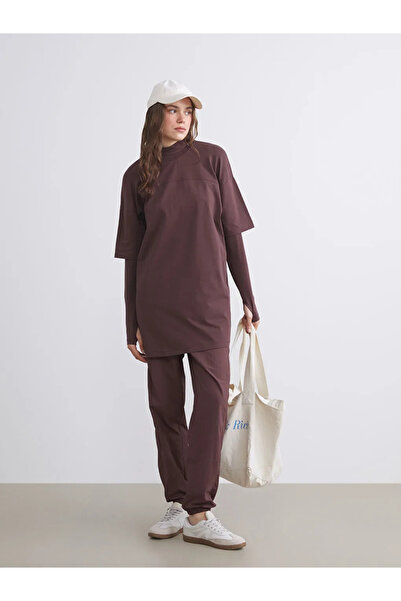 LC Waikiki Brown Women's Jogger Pants with Elastic Waist