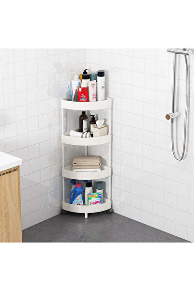 Vivendo Etajera cu 4 rafturi pentru colt, coltar pentru living, baie, bucatar...