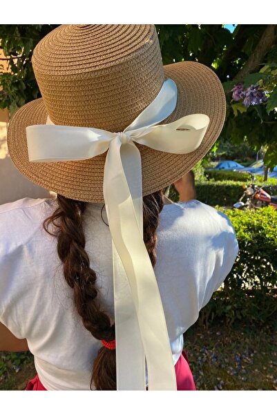 laviyonsa Straw Hat with Tied Bow