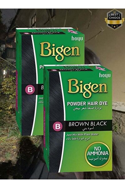BİGEN 2 Pieces Hair Dye Powder in Brown and Black with Regular Water, Ammonia...