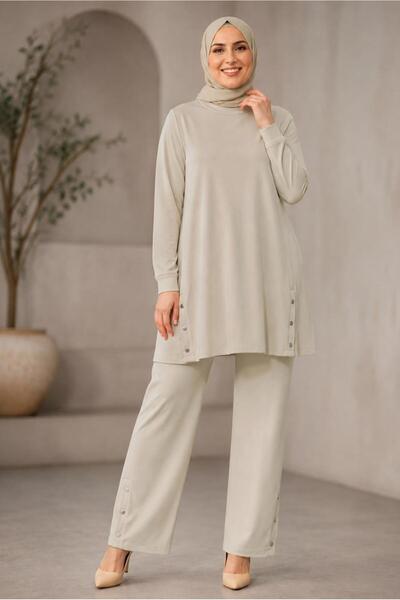 Alvina Pants Suit with Snap-Detachable Details 20892