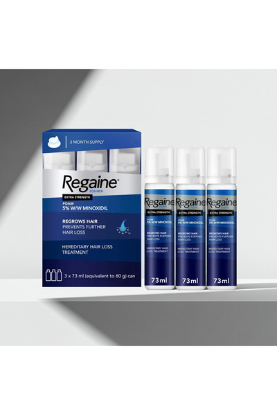 Regaine رغوة مينوكسيديل للرجال بتركيز 5٪ - عبوة ثلاثية تكفي لمدة 3 أشهر