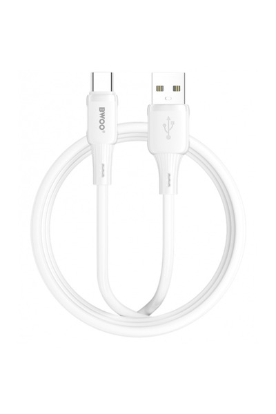 Bwoo USB-A - USB-C X329C Καλώδιο Δεδομένων και Φόρτισης, 18W, 1μ, Λευκό