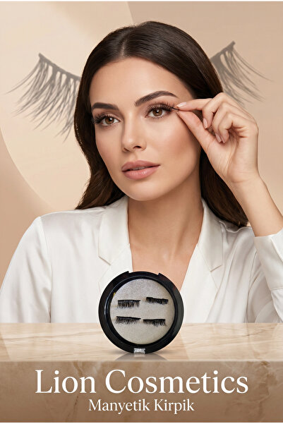 lion cosmetics 4 Parça Boydan Boya Mıknatıslı Takma Kirpik 1 Adet Takma Apara...