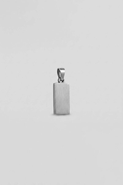 ablukaonline Unisex Bar Plate Steel Pendant Silver