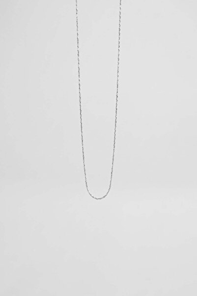 ablukaonline Men's Thin Twisted Steel Chain Necklace Silver