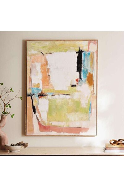 PAN HOME Magnum Hand Painted Stretched Canvas Wall Art 90x120cm - Green