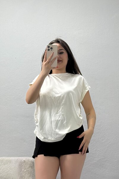 Generic Brand Side Gathered Modal Blouse Ecru - 4259.1247.