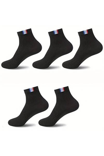 çorapmanya 5 Çift Erkek Yüksek Kalite Pamuk Spor Yarım Konç Çorap