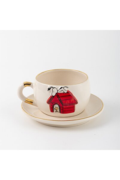 BSK Ceramics Handmade Snoopy Çay Fincanı Kulubeli