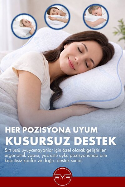 Eve Tekstil Frozone Soğuk Kumaş Yüz Üstü Yatma Yastığı | Ortopedik Visco, Terletmeyen Ergonomik Uyku Yastığı