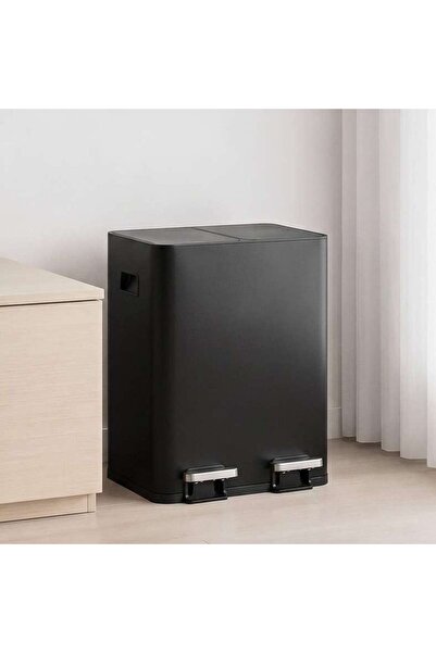 PAN HOME Wayne Dual Soft Close And Finger Print Proof Pedal Bin - 54.8x38.8x6...