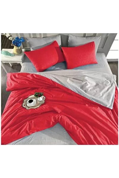 yls home Lenjerie pat dubla LG_04 Red - 4 piese, 2 persoane , 240X260