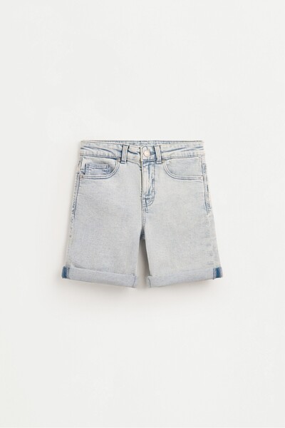 LEFTIES Comfort slim denim bermuda şort