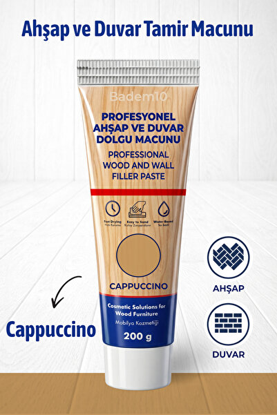 Badem10 Ahşap Parke Duvar Tamir Macunu Cappuccino Renk Mobilya Dolgu Çatlak G...