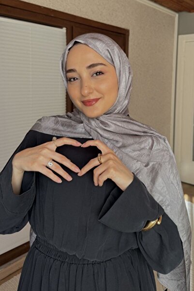 Madame Polo Premium jacquard shawl with ivy pattern - smoked