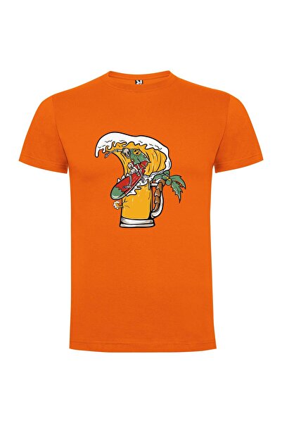 iLovePrints Surfer T-Rex Cheers! Tshirt