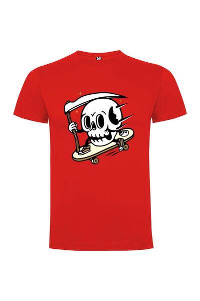 iLovePrints Skull on Skateboard Tshirt