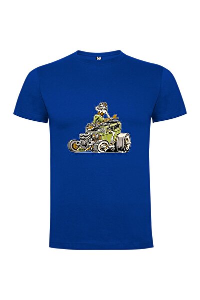 iLovePrints Green Car Pinup Gal Tshirt