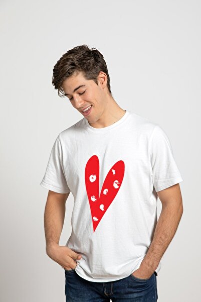 iLovePrints Μπλούζα Valentine Red Heart With Dots