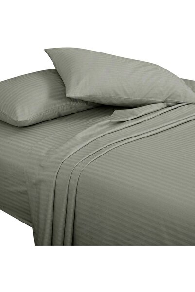 Bliss Casa 3 Pieces 1cm Stripe Bed Sheets King (180x200+30 cm) - Soft Satin S...