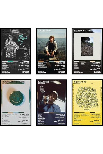 ESSESORIES Mac Demarco Album Cover Music Fans Poster Wall Art Set of 6 Room D...