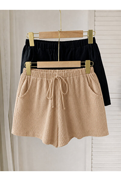 MOONBULL Women's Waist Tied 2-Piece Shorts