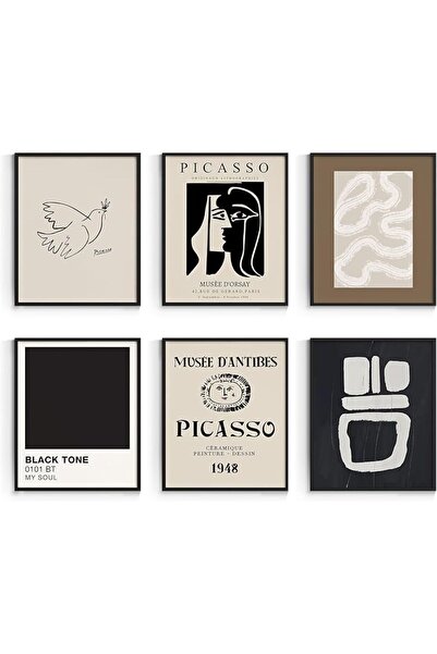 ESSESORIES Black Master Minimalist Abstract Retro Aesthetic Poster Wall Art S...