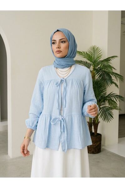 Foremia تونيك من الموسلين بربطةين - أزرق