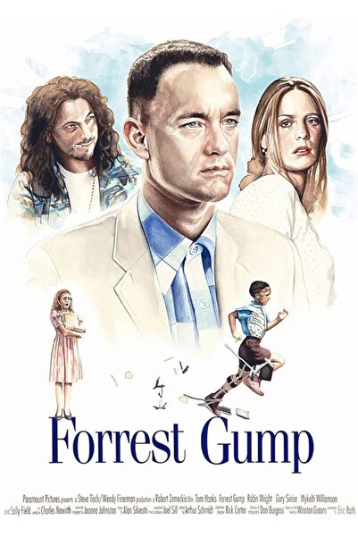 ESSESORIES Forrest Gump Movie Poster Wall Art Self Adhesive Room Decor
