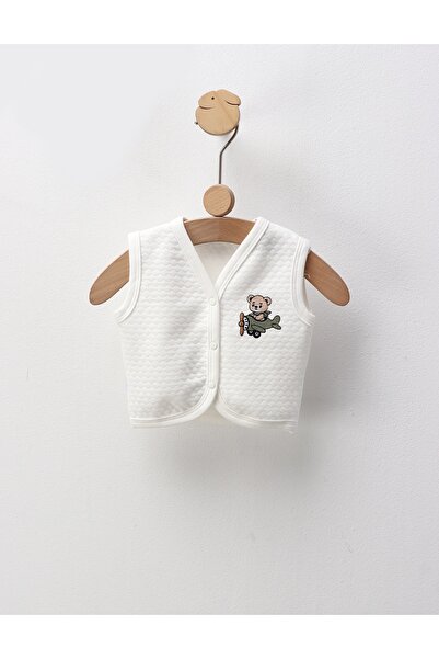 MiniKids Vesta grofata, Ursulet Aviator, alb