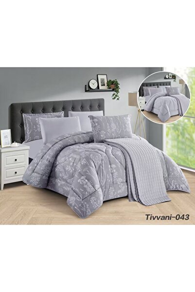 Asia Nefren Quilted 7 Piece Comforter Set |   Two-Sided Quilted -Compressed- ...