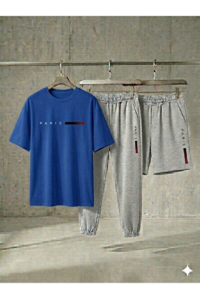 Gutsy T-Shirt Sweatpants Shorts 3-Piece Combination Thin Summer Thin Paris Pr...