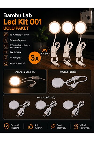 Genel Markalar 3D Yazıcı Led Kit 001 Aydınlatma 3D Yazıcı Lamba Kiti