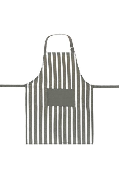 Z Store Șorț de bucătărie gri cu dungi albe și buzunar, 55x75cm