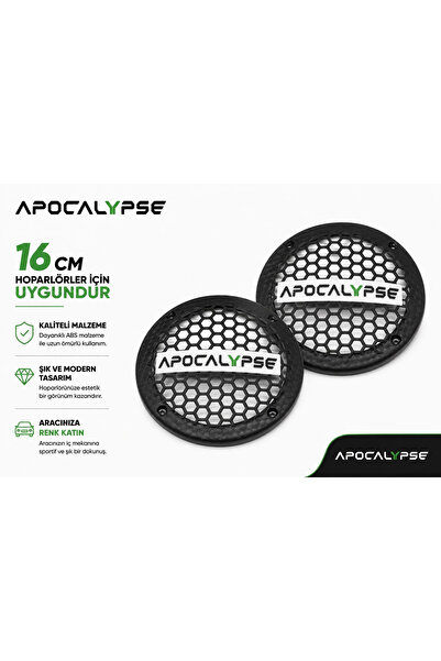 APOCALYPSE 16cm Hoparlör Kapağı - Logolu Kaliteli Plastik Midrange Hoparlör K...