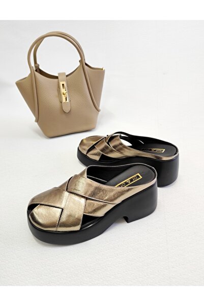 Of&Off Women's Genuine Leather Slippers