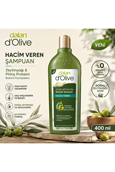 Dalan D’olive Doğal Zeytinyağlı Besleyici Hacim Veren Şampuan 400 ml
