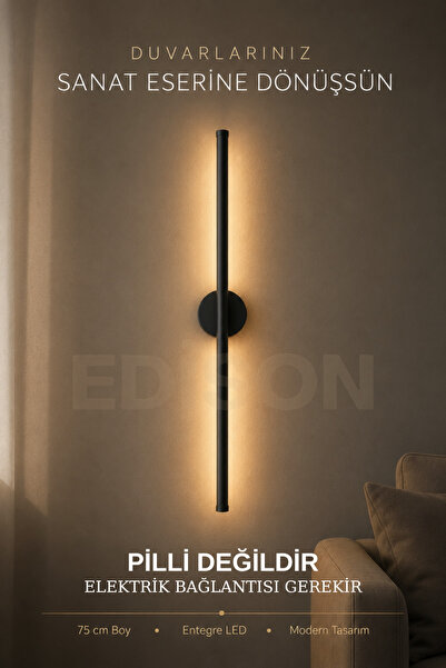 Edison 75 cm Led Wall Sconce Decorative Modern Indoor Living Room Bedroom Hal...
