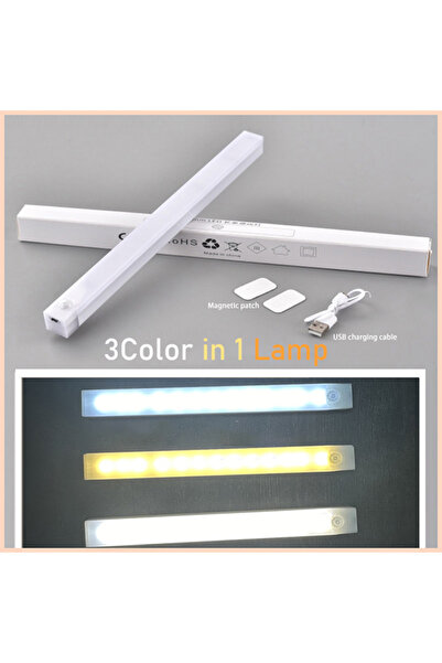 Choice9 50cm 3Color in 1 Lamp Cabinet Light USB Rechargeable Motion Sensor LE...