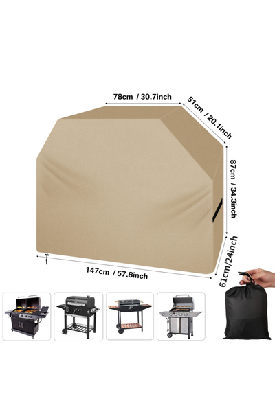 Choice4 147x61x122CM Waterproof Grill BBQ Cover Heavy Duty Barbecue Cover Wea...