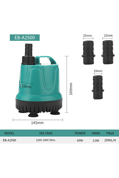 Choice5 AC220-240V 50Hz EB-A2500 60W 5/8/18/25/40/60/90W Fish Tank Bottom Suc...