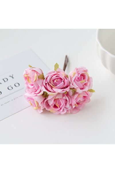 Choice13 Pink 6Pcs Artificial Flowers Wedding Mini Bouquet Wreath Scrapbookin...